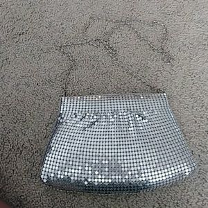 Silver, small over the shoulder bag